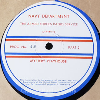 Mystery Playhouse radio show transcription